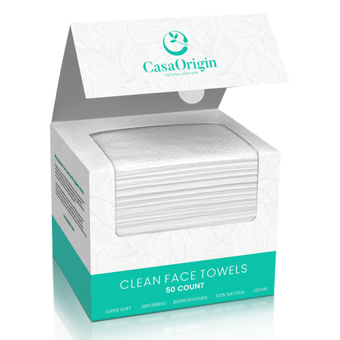 CASAORIGIN Disposable Face Towel, 10" x 12", 50 Count, 1 Pack